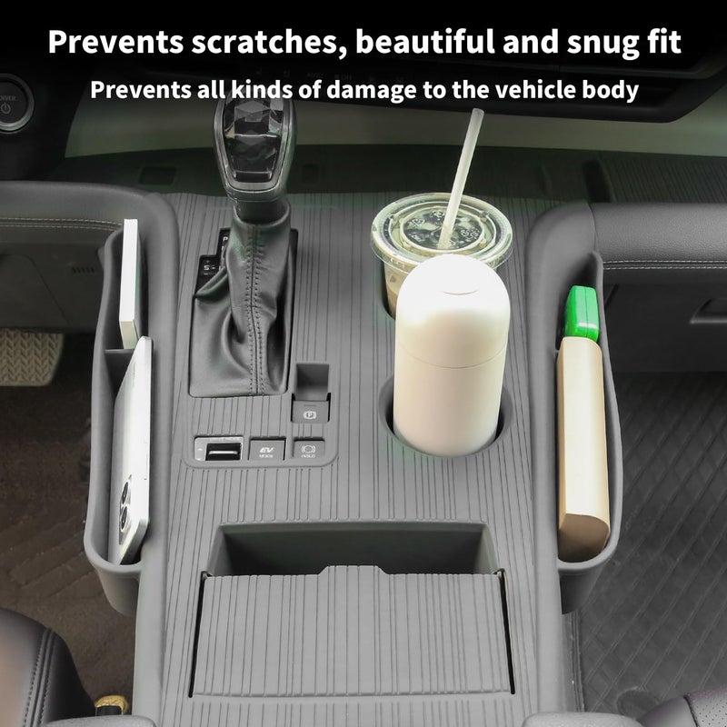 Arcoche Center Console Cover with Organize for Toyota Sienna 2021-2026 Central Control Gear Shift Panel Trim Cover Silicone Panel Frame(Gray) - Image 2