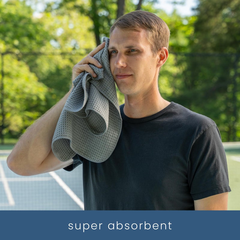 S&T INC. Microfiber Gym Towels, Yoga Towel for Home and Gym Bag, 16 Inch x 27 Inch, 6 Pack - Image 2