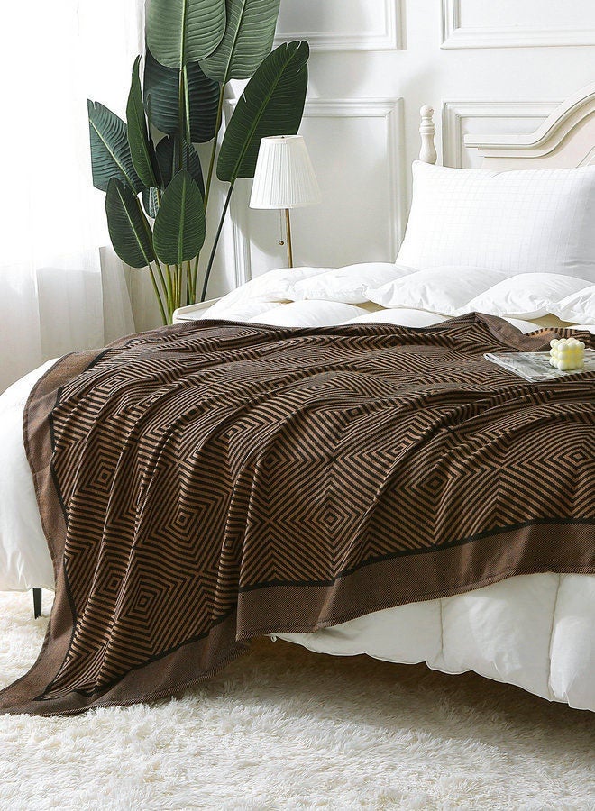 Hanayo Blanket Large Decorative Throw Blanket Soft Polyester Blanket for Couch Room Decor Cozy Warm Lightweight Blanket 185*135cm(Coffee) - Image 4