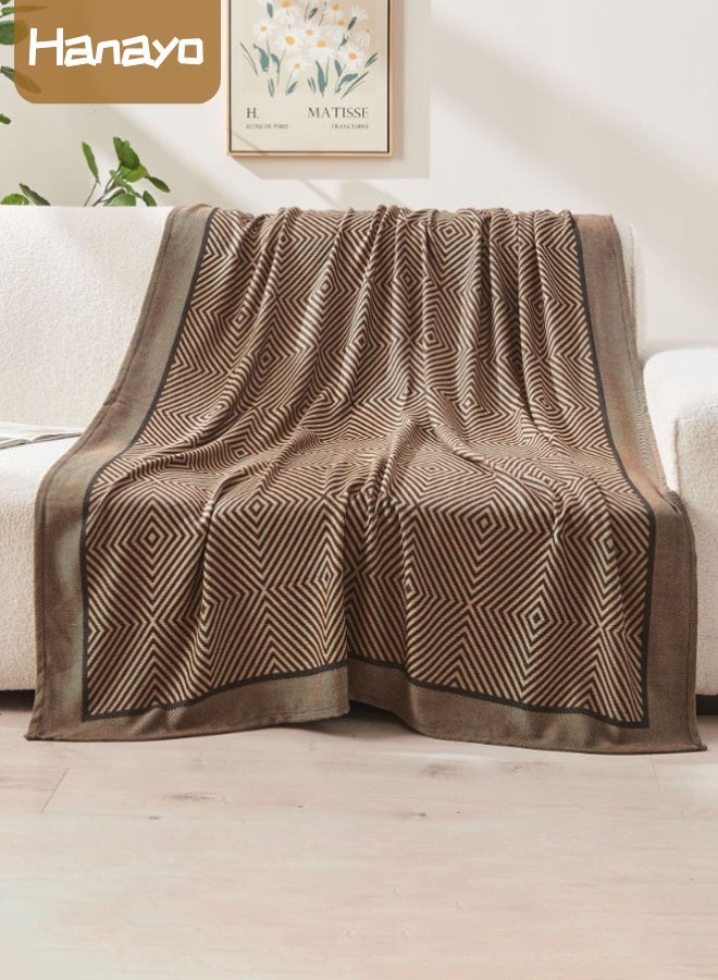 Hanayo Blanket Large Decorative Throw Blanket Soft Polyester Blanket for Couch Room Decor Cozy Warm Lightweight Blanket 185*135cm(Coffee) - Image 1