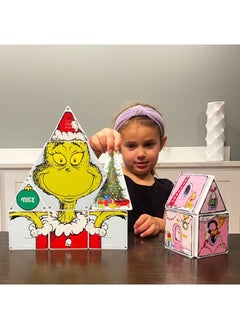 MAGNA-TILES لعبة بناء مغناطيسية ذات إصدار محدود من غرينش من كتاب دكتور سوس كيف سرق غرينش عيد الميلاد، ألعاب بناء للأطفال من عمر 3 سنوات فما فوق، 19 قطعة  - Image 4