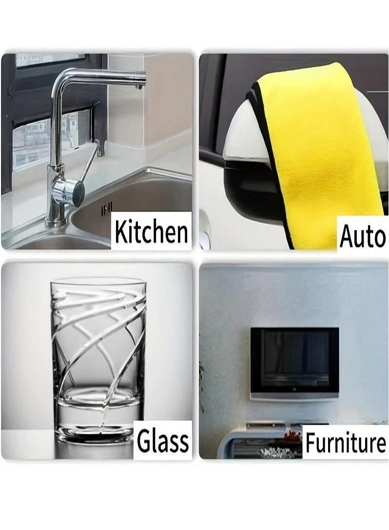 5 قطع مناشف مايكروفايبر مزدوجة اللون أصفر ورمادي - فائقة النعومة، خالية من الوبر - مثالية لتنظيف سيارتك ببراعة، ويمكن استخدامها لمنزلك ومطبخك مناشف سيارات مناشف مطبخ مناشف مايكروفايبر منشفة سيارة مناشف سيارة مناشف السيارات - Image 5