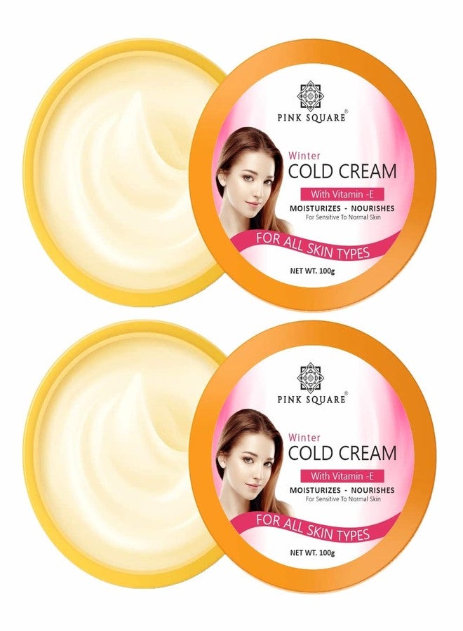 Pink Square Light Moisturizing Cold Cream Non-Sticky Nourishing Cold Cream with Olive Oil & Vitamin E for winter | 24Hr Moisture Lock for Dry Skin Pack of 2 of 100 Grams (200 Grams) - Image 2