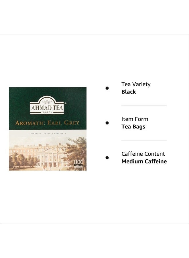 Ahmad Tea شاي أسود، شاي إيرل غريي العطري، 100 كيس - يحتوي على الكافيين وخالي من السكر، قد يختلف التعبئة - Image 4