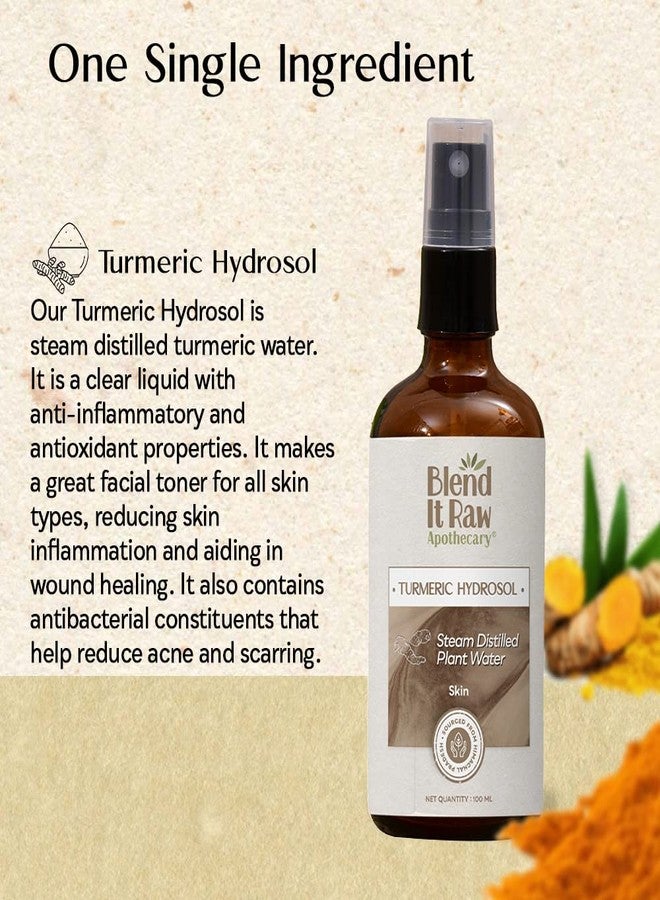 Blend It Raw Apothecary هيدروسول الكركم الخام من بليند إت | تونر الكركم للبشرة الجافة والحساسة | ماء الكركم المقطر بالبخار بنسبة 100% لتفتيح البشرة، 100 مل - Image 4
