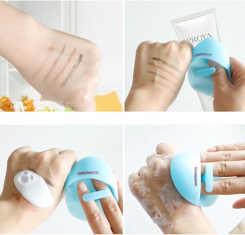 Innerneed Soft Silicone Facial Cleansing Brush Manual Face Scrubber Exfoliating Massage Scrub Acne Blackheads Remove Handheld Pads for Sensitive, Delicate, Dry Skin (Pack of 2) - Image 5