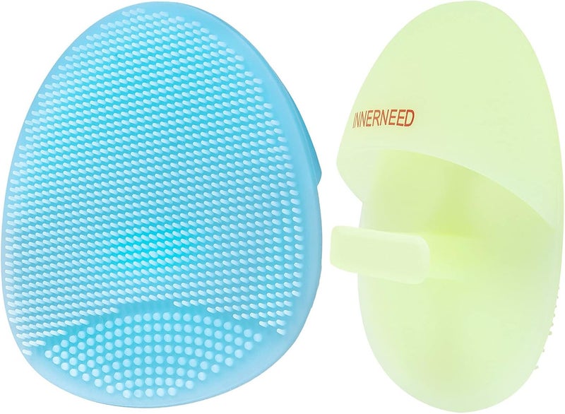 Innerneed Soft Silicone Facial Cleansing Brush Manual Face Scrubber Exfoliating Massage Scrub Acne Blackheads Remove Handheld Pads for Sensitive, Delicate, Dry Skin (Pack of 2) - Image 1