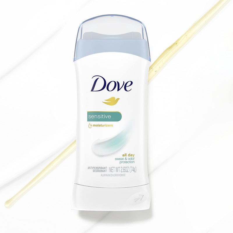 Dove Invisible Solid Antiperspirant Deodorant Stick for Women, 6 Count, Sensitive, For All Day Underarm Sweat & Odor Protection 2.6 oz - Image 2