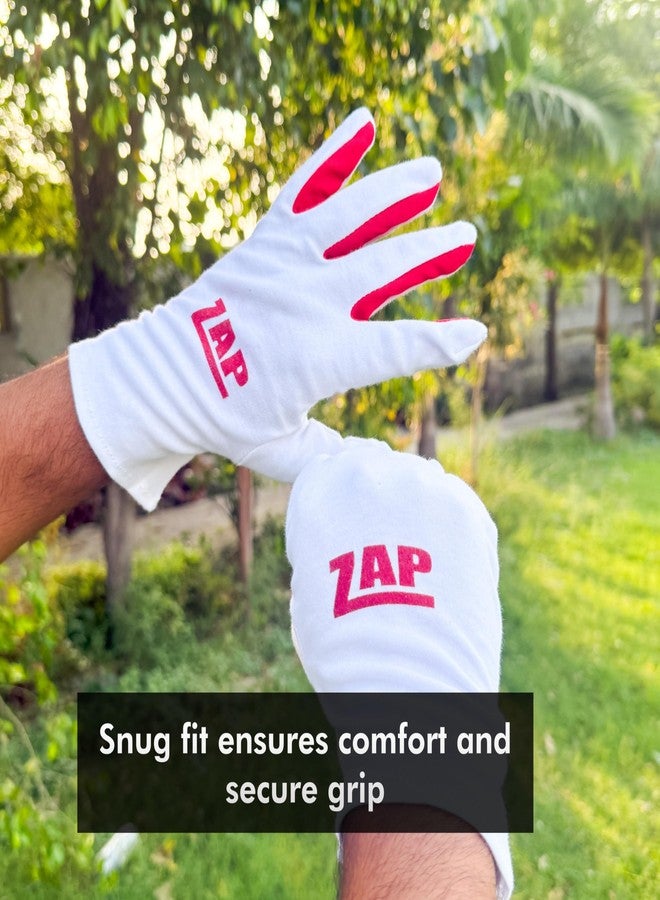 زاب قفازات داخلية للضرب من زاب كلوب للكريكيت | أبيض | مقاس الكبار | قطن | للشباب | منتجات عالية الجودة | قفازات داخلية للرجال والنساء - Image 4