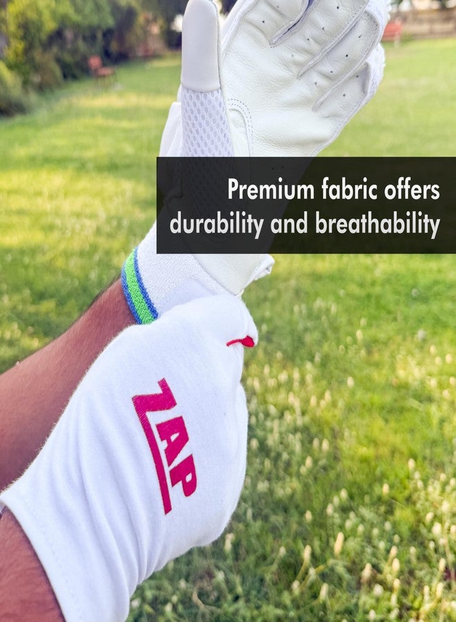 زاب قفازات داخلية للضرب من زاب كلوب للكريكيت | أبيض | مقاس الكبار | قطن | للشباب | منتجات عالية الجودة | قفازات داخلية للرجال والنساء - Image 5