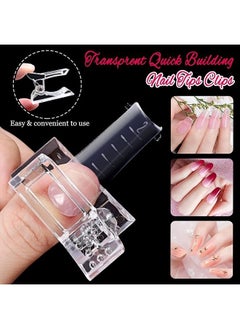 TsMADDTs Dual Nail Forms Set,TsMADDTs Clear Acrylic Coffin Nail Forms Set with 120pcs Gel Nail Molds 10pcs Clear Nail Tips Clips,Nail Gel Brush Pen Nail Files Buffer Cuticle Pushers,Nail Extension Forms Set  - Image 4