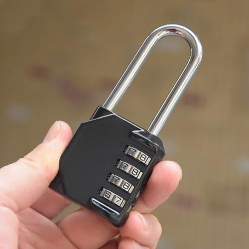 ANZAILALA Number Lock Long Neck Combination Lock 4 Digit Cable Lock for Door, Lockers, Case, Toolbox (L Size, Black) - Image 5