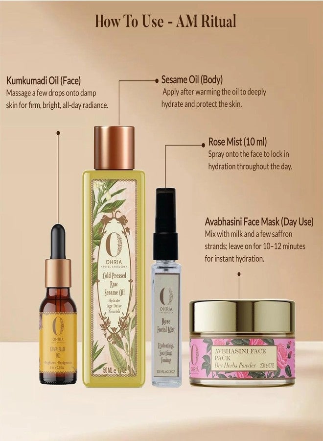 Ohria Ayurveda AM-PM Winter Skin Ritual | Ayurvedic Routine for Glow, Hydration, Firmness & Protection from Seasonal Dryness - Image 3