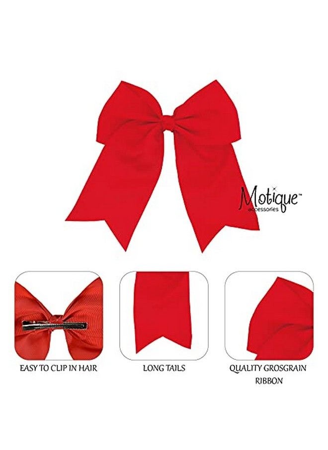 Motique Accessories Red Jumbo Bow Clip With Tails  - Image 5
