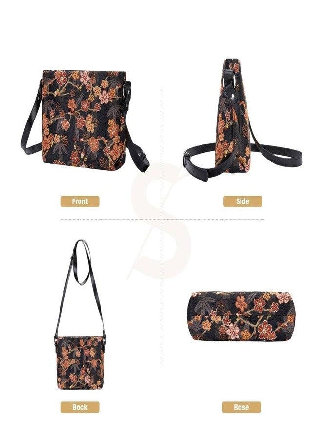 Signare Tapestry Crossbody Bag Shoulder Purse for Women In Ume Sakura Design Japanese Style (XB02-SAKURA) - Image 2