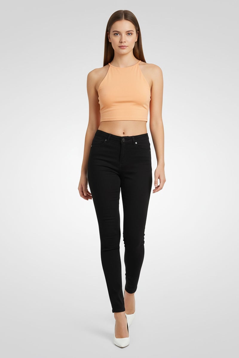 Dr Denim Women Super Skinny Fit Solid Non-Stretchable Jeans, Black - Image 2
