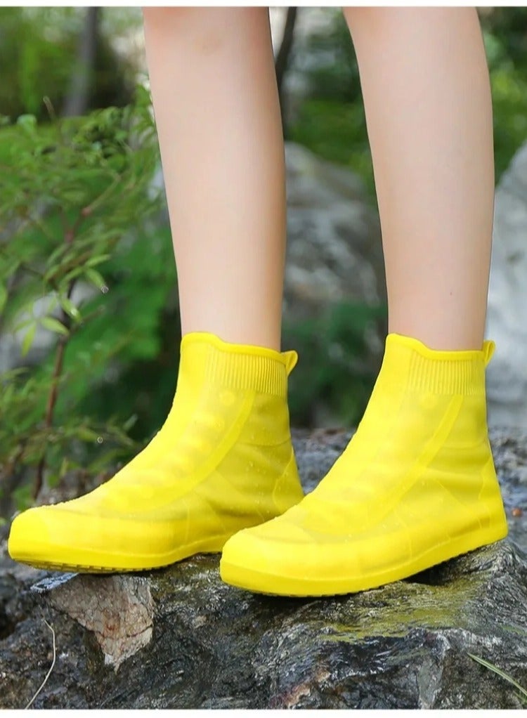 AROAQ Reusable Silicone Rain Shoes Cover High Tube Non-Slip Boots Cover Outdoor Waterproof Rain Shoe Covers - Image 1