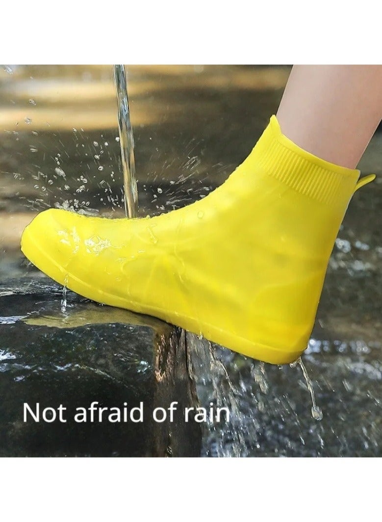 AROAQ Reusable Silicone Rain Shoes Cover High Tube Non-Slip Boots Cover Outdoor Waterproof Rain Shoe Covers - Image 2