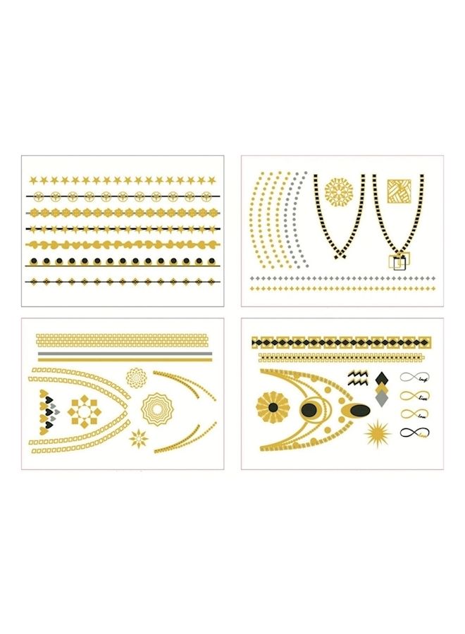 4 Sheet Jewellery Tattoo Design Multicolour