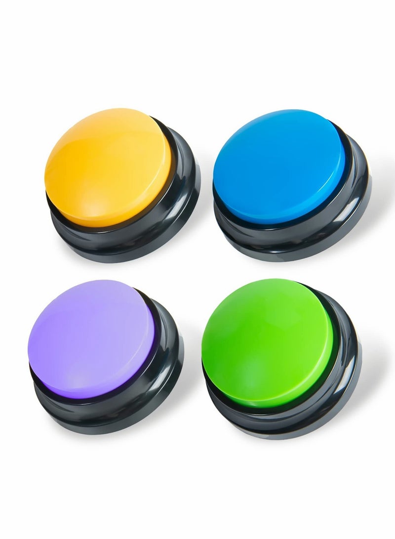 KASTWAVE Recordable Dog Buttons,Dog Buttons for Communication Pet Training Buzzer, 20 Second Record & Playback Dog Talking Button Set Funny Gift for Cat Pet Training Office Home Game(4 Packs) - Image 1