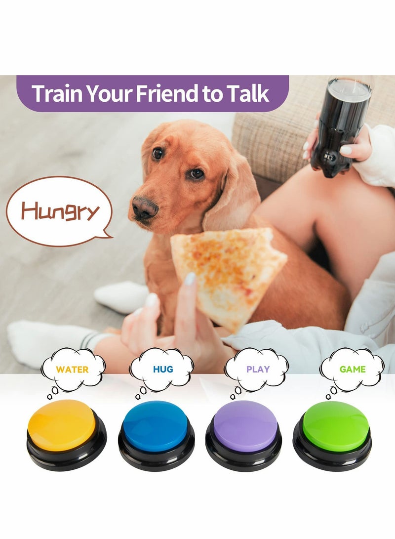 KASTWAVE Recordable Dog Buttons,Dog Buttons for Communication Pet Training Buzzer, 20 Second Record & Playback Dog Talking Button Set Funny Gift for Cat Pet Training Office Home Game(4 Packs) - Image 3