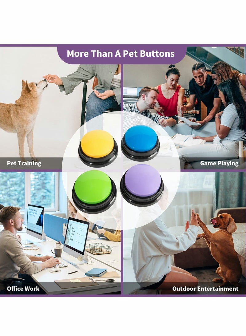 KASTWAVE Recordable Dog Buttons,Dog Buttons for Communication Pet Training Buzzer, 20 Second Record & Playback Dog Talking Button Set Funny Gift for Cat Pet Training Office Home Game(4 Packs) - Image 5