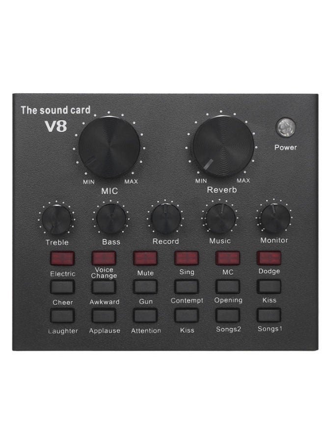 Generic USB External Sound Card For Audio Broadcast Black  - Image 1