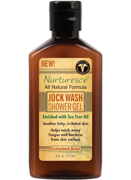 pedifix PediFix Nurturesce Jock Wash Shower Gel 6 Fluid Ounce  Tea Tree Oil Enriched AntiFungal Soothes Itchy Irritated Skin Natural Body Wash Packaging May Vary 