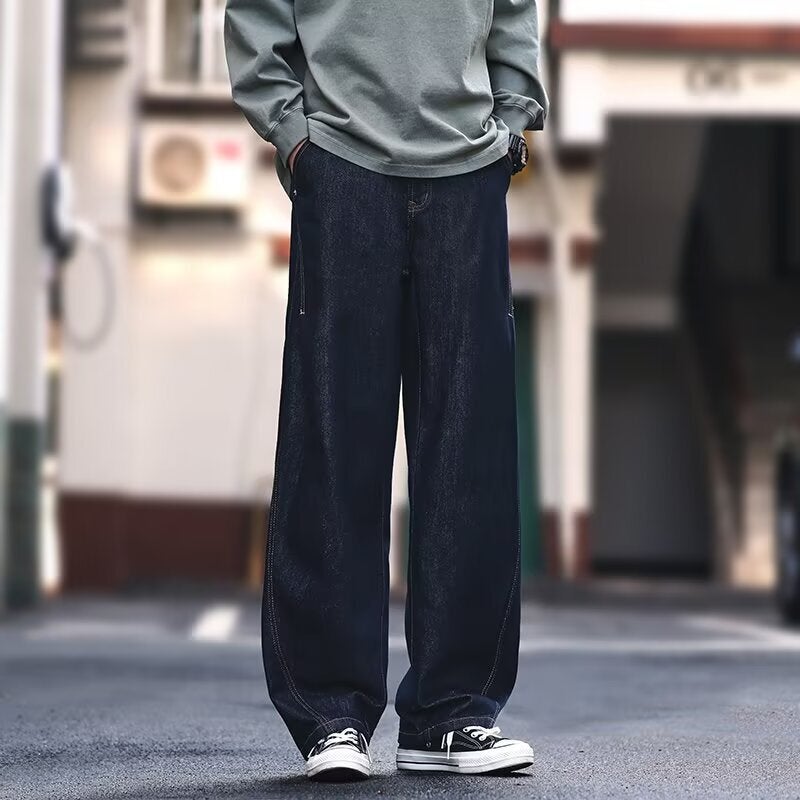 Unisex Classic Denim Jeans Loose Fit Daily Outdoor Wear - Image 1