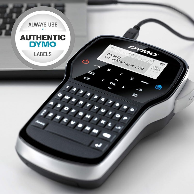 DYMO LabelManager 280 Rechargeable Portable Label Maker with QWERTY Keyboard and PC/Mac Connectivity - Image 2