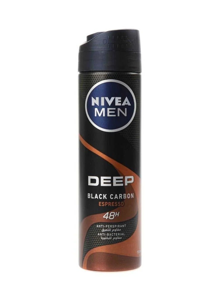Nivea Men Deep Black Carbon Deodorant - 150ml - Image 1