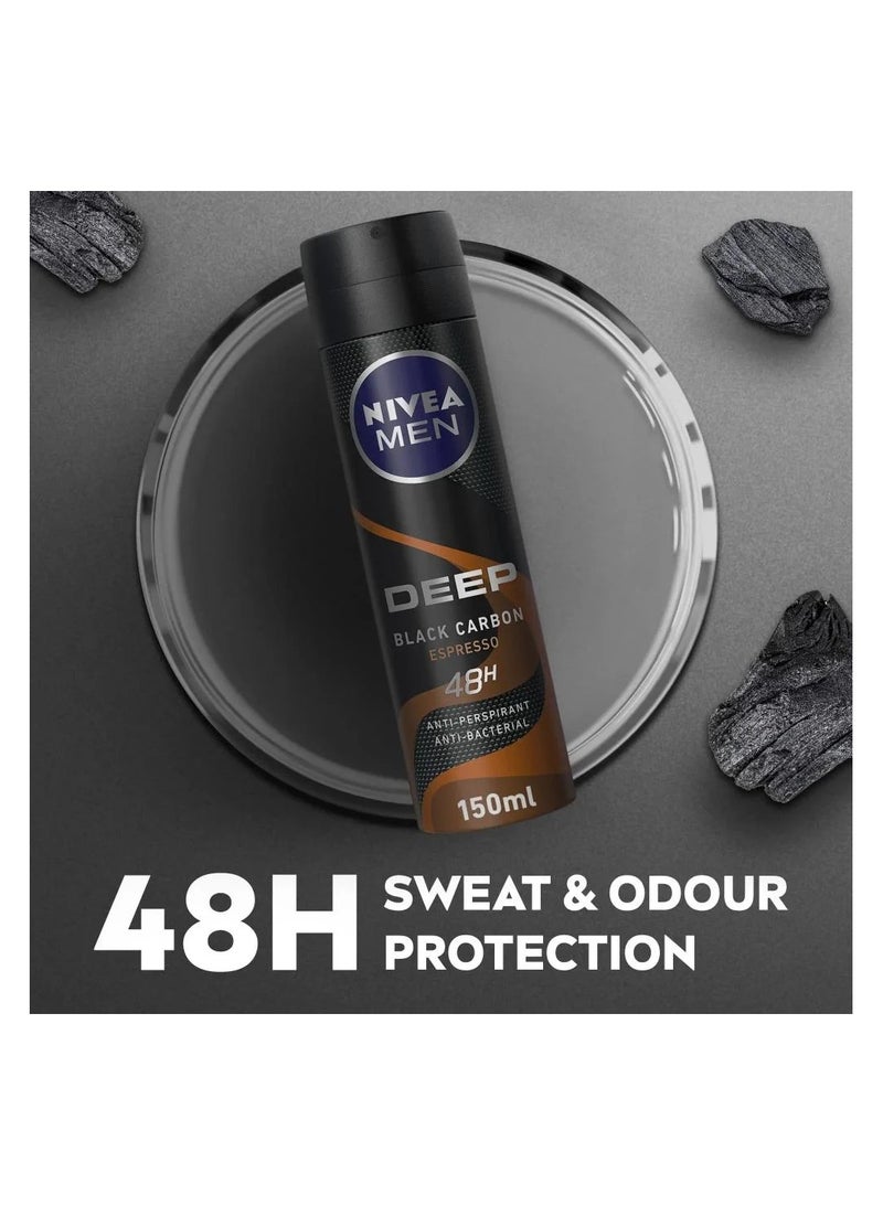 Nivea Men Deep Black Carbon Deodorant - 150ml - Image 2