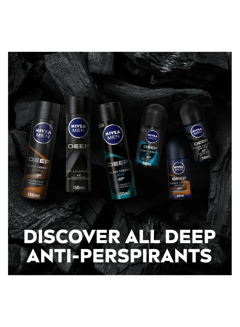 Nivea Men Deep Black Carbon Deodorant - 150ml - Image 3