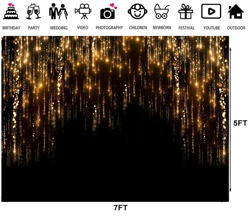 LTLYH 7x5ft Black and Golden Backdrop Roaring 20s Backdrop Happy New Year Backdrp 2026 Masquerade Background Vintage Astract Background for Family Birthday Party Newborn Studio Props 242 - Image 4