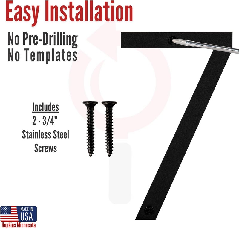 Discovered Designs 5" (7) Modern Address House Numbers for Outside - Easy to Install 3D Matte Black Acrylic Individual Numbers for Address on House, Weatherproof No Rust, Made in USA, Includes 2 - 3/4" Screws, Door Mailbox Number Home Address Number - Image 3