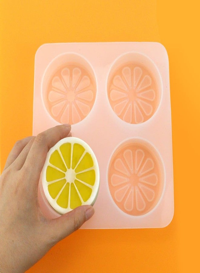 HENGKE 2 Pack 4 Cavity Lemon Slice Silicone Molds Orange Slice Silicone Molds for Chocolate Candy Cake Cupcake Topper Decorating Tool DIY Fondant Soap, Transparent - Image 3