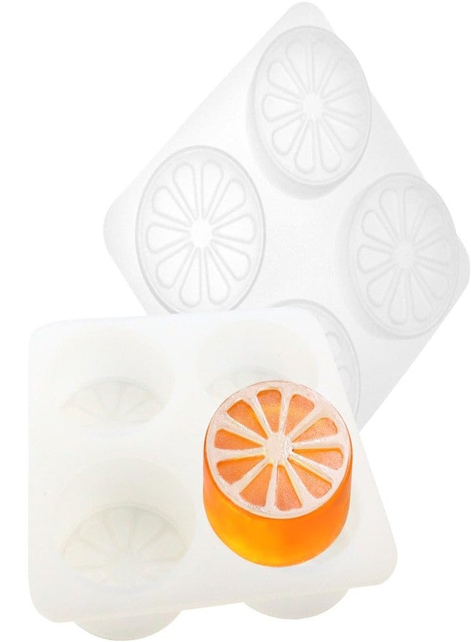 HENGKE 2 Pack 4 Cavity Lemon Slice Silicone Molds Orange Slice Silicone Molds for Chocolate Candy Cake Cupcake Topper Decorating Tool DIY Fondant Soap, Transparent - Image 1