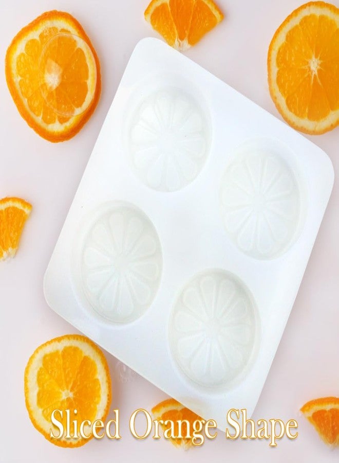 HENGKE 2 Pack 4 Cavity Lemon Slice Silicone Molds Orange Slice Silicone Molds for Chocolate Candy Cake Cupcake Topper Decorating Tool DIY Fondant Soap, Transparent - Image 4