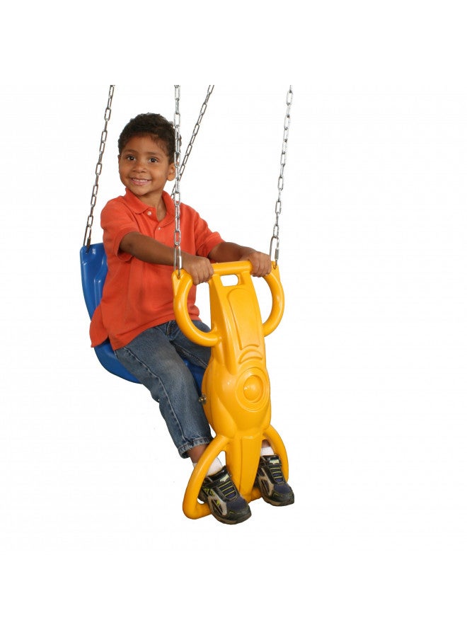 Swing-N-Slide Wind Rider Glider Swing, No Swing Hangers Yellow/Blue, 72" H x 14" W x 25" L - Image 3