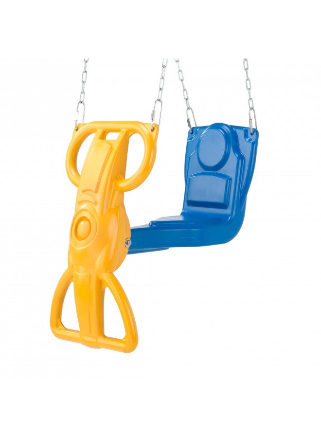 Swing-N-Slide Wind Rider Glider Swing, No Swing Hangers Yellow/Blue, 72" H x 14" W x 25" L - Image 1