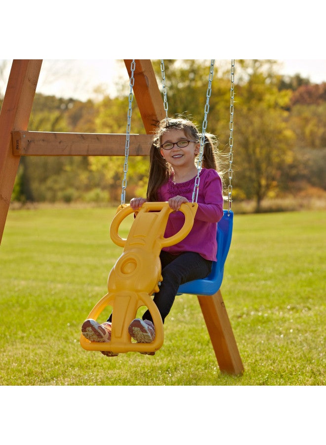 Swing-N-Slide Wind Rider Glider Swing, No Swing Hangers Yellow/Blue, 72" H x 14" W x 25" L - Image 4