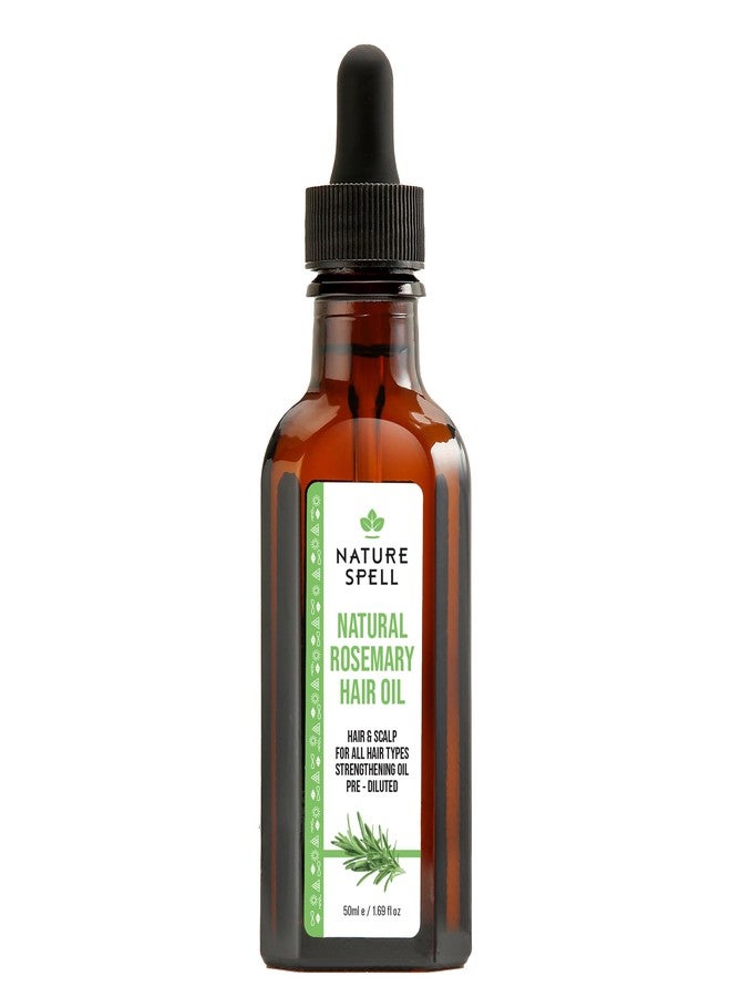 Nature Spell Rosemary Oil for Hair Growth, Pre-Diluted Scalp Oil, Stimulates Growth, Strengthens Dry and Damaged Strands, Nourishes Split Ends, Colour Safe, For All Hair Types, Vegan, 50 ml - Image 1