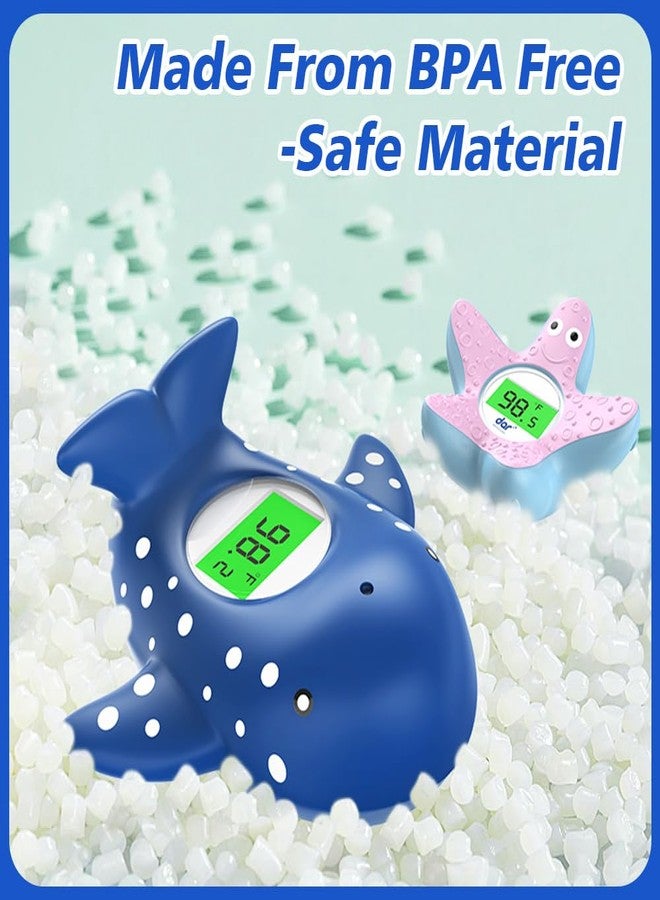Miedecdel Baby Bath Thermometer, Infant Digital Water Thermometer Safety with 3 Color Backlit and Temperature Warning, Room Thermometers Floating Toy for Infant, Toddler, Bathtub, Swimming Pool (Navy Blue) - Image 4