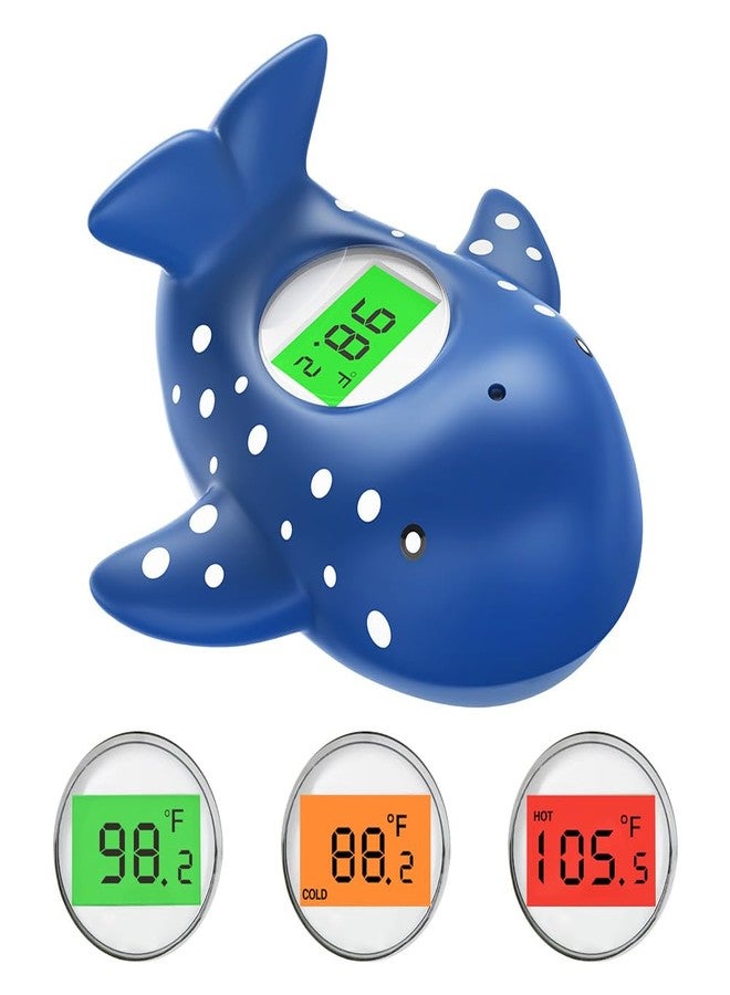 Miedecdel Baby Bath Thermometer, Infant Digital Water Thermometer Safety with 3 Color Backlit and Temperature Warning, Room Thermometers Floating Toy for Infant, Toddler, Bathtub, Swimming Pool (Navy Blue) - Image 1