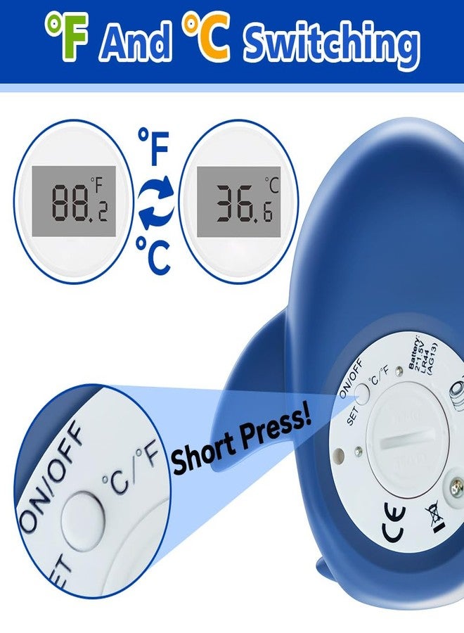 Miedecdel Baby Bath Thermometer, Infant Digital Water Thermometer Safety with 3 Color Backlit and Temperature Warning, Room Thermometers Floating Toy for Infant, Toddler, Bathtub, Swimming Pool (Navy Blue) - Image 5