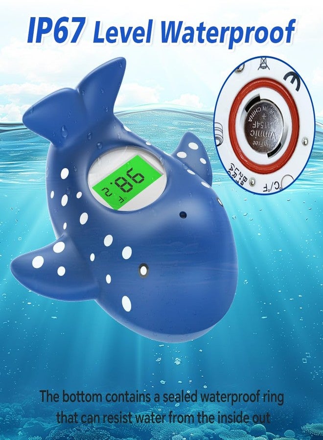 Miedecdel Baby Bath Thermometer, Infant Digital Water Thermometer Safety with 3 Color Backlit and Temperature Warning, Room Thermometers Floating Toy for Infant, Toddler, Bathtub, Swimming Pool (Navy Blue) - Image 3
