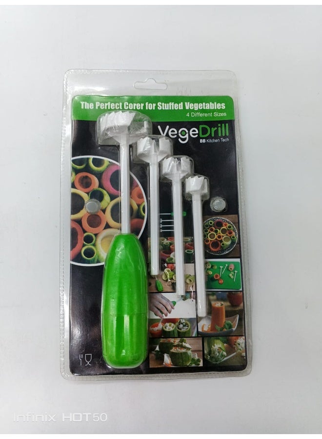 Genaric VegeDrill: مجموعة أدوات تجويف الخضار المحشية (4 أحجام)