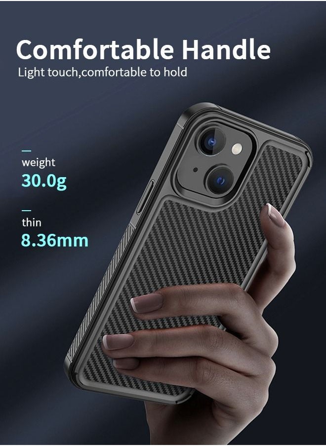 GROIC - Designed for iPhone 14 Case, Shockproof Case, TPU and Carbon Fiber Shockproof Phone Cover, Support Wireless Charging Phone shell for iPhone 14 6.1 Inch - Image 1