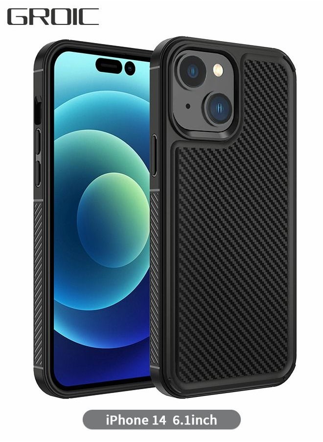 GROIC - Designed for iPhone 14 Case, Shockproof Case, TPU and Carbon Fiber Shockproof Phone Cover, Support Wireless Charging Phone shell for iPhone 14 6.1 Inch - Image 1