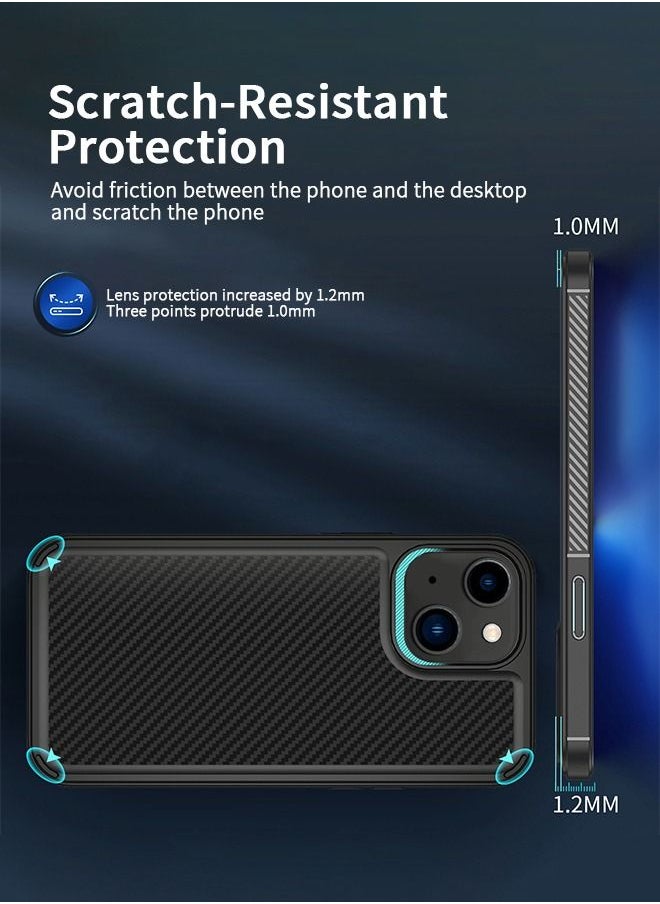 GROIC - Designed for iPhone 14 Case, Shockproof Case, TPU and Carbon Fiber Shockproof Phone Cover, Support Wireless Charging Phone shell for iPhone 14 6.1 Inch - Image 1